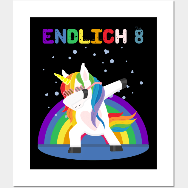 8th birthday unicorn Wall Art by NI78